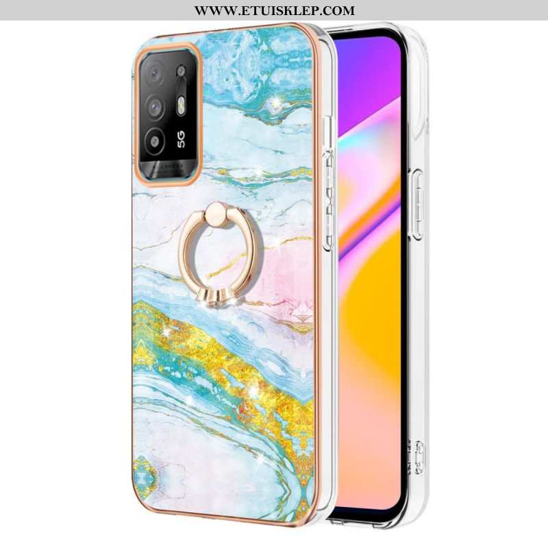 Etui do Oppo A94 5G Marmur Z Pierścieniem